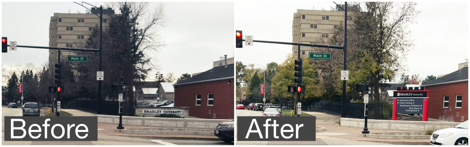 Bradley U Before After Wayfinding