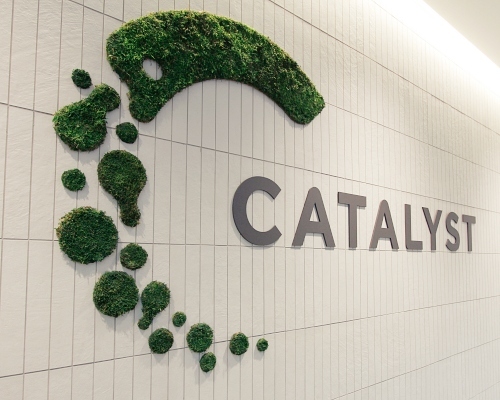 Catlayst Grass Logo Wall Signage horiz