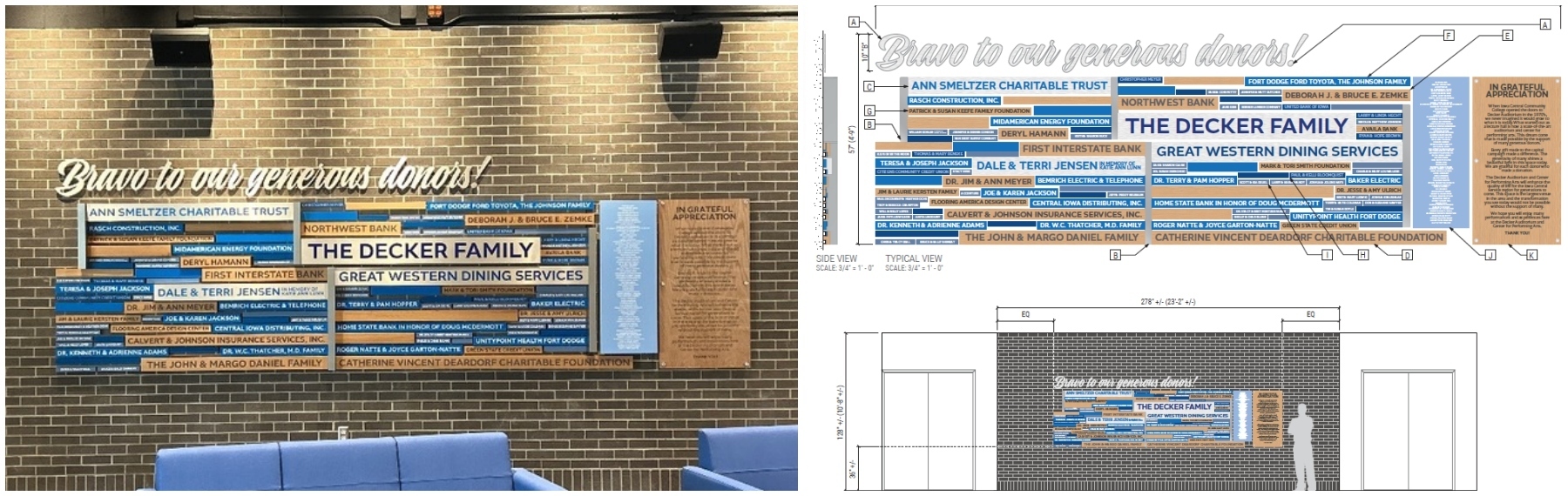 ICCC Donor Wall Drawing Finish Collage