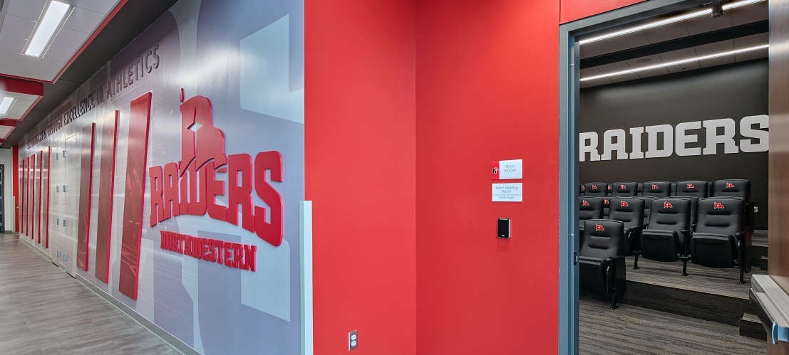 NWC Den Hartog Athletic Complex Interior Entry Wide Conference Room Entry Slider1110 500