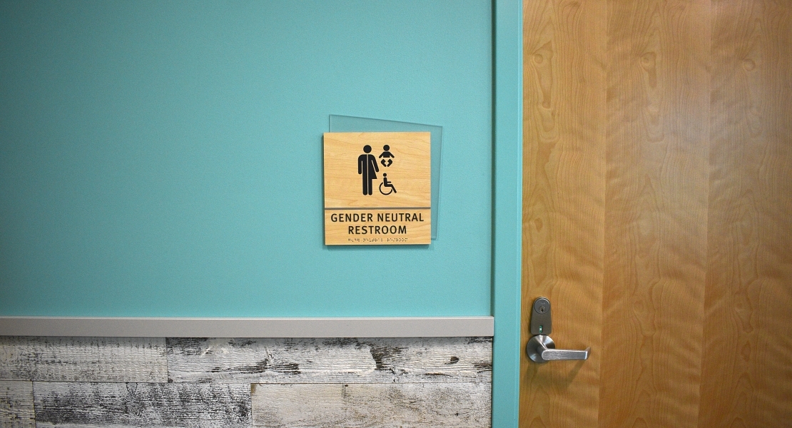 Lake Villa Library AD Asignage Restroom
