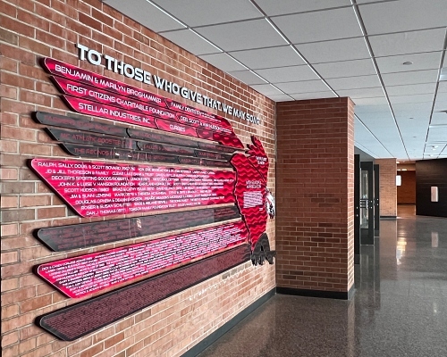 MCHS Riverhawk Donor Wall 500